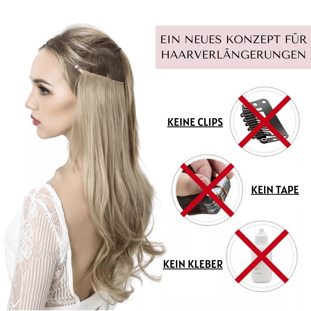 Unsichtbare Haar Extensions - Gewellt