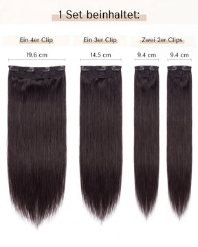 4 teiliges - Clip-in Extensions | Glatt